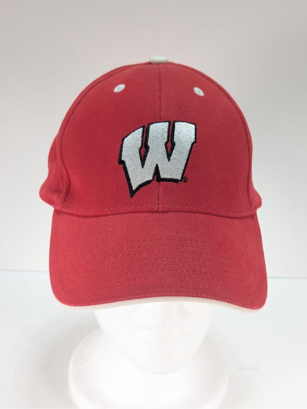 Wisconsin Badgers Hat NCAA Signatures Red Adjustable Strapback Baseball Cap